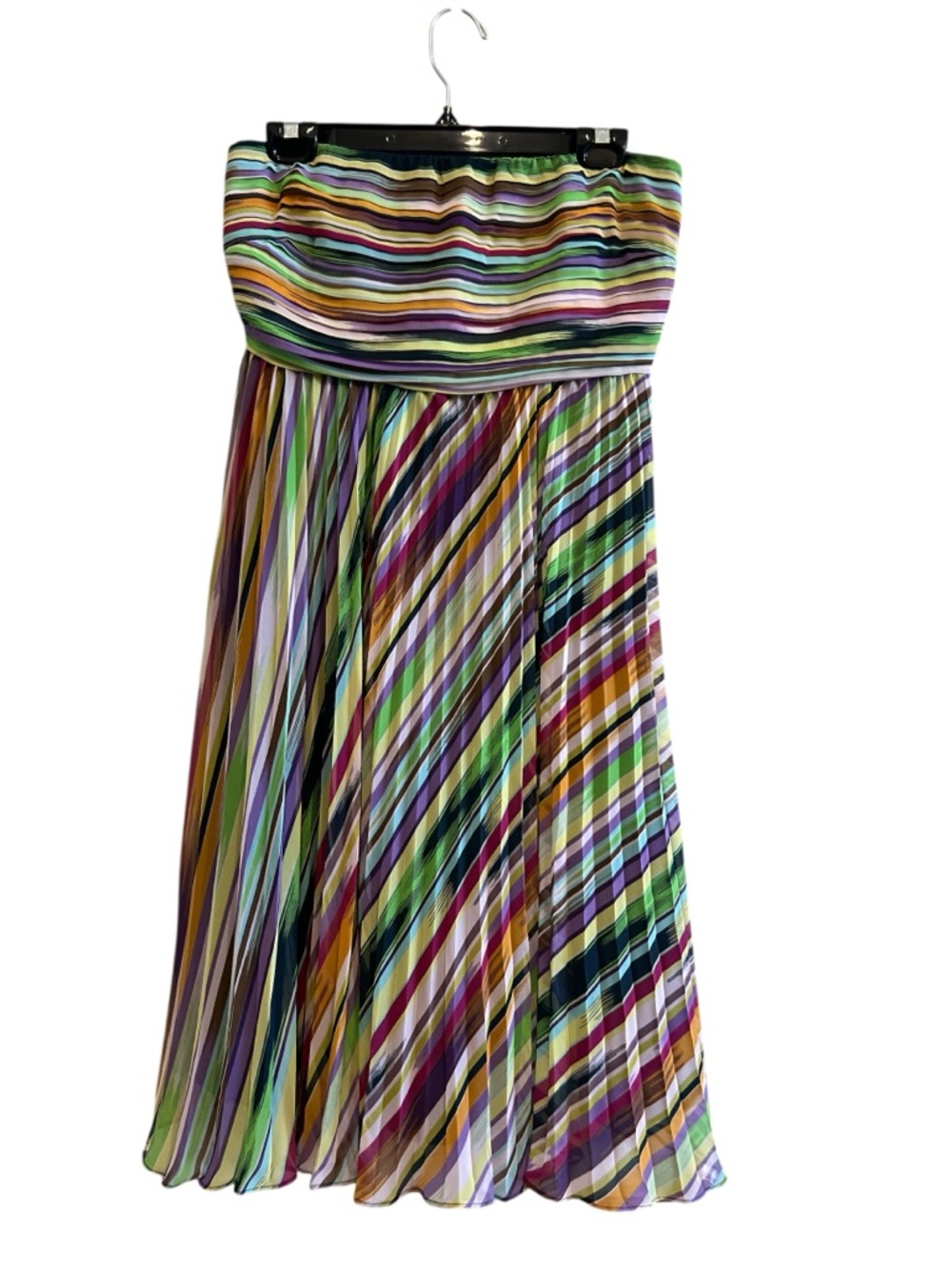 The Limited Multicolor Striped  Empire Waist Strapless Dress Size 10